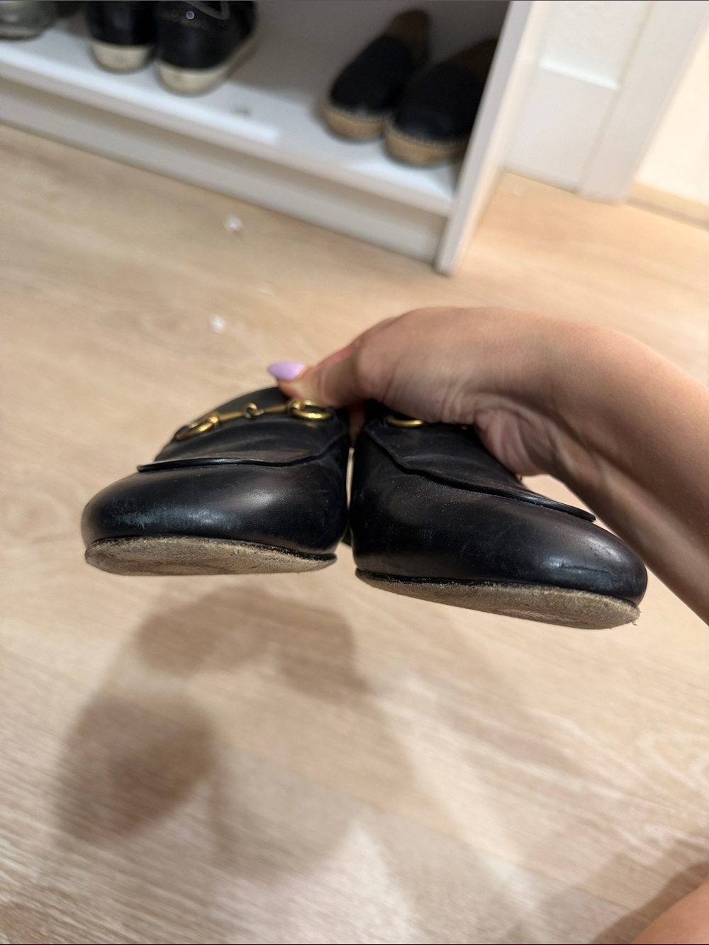 Gucci Black Leather Slip-On princetown loafers with Gold Horsebit - Picture 6 of 6